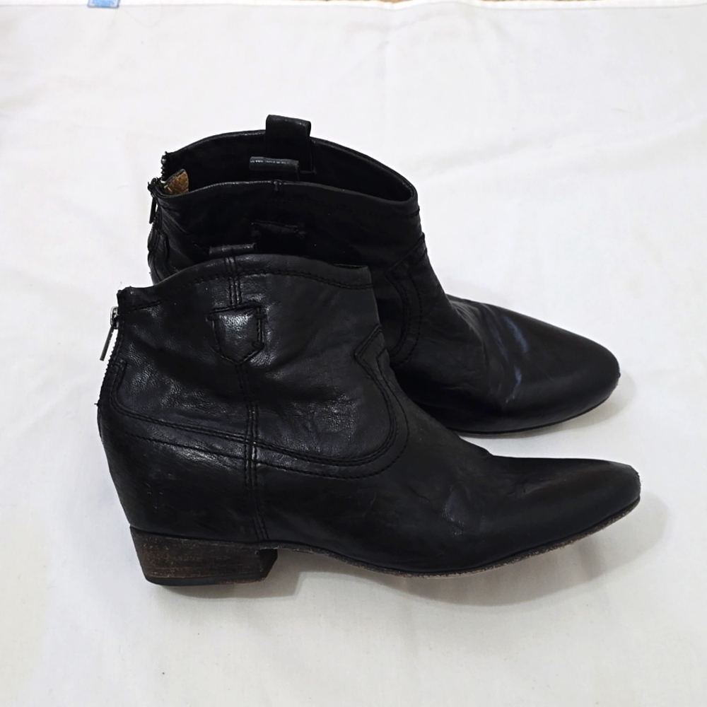 Frye Monica Ankle Boots Black Leather Size 11B